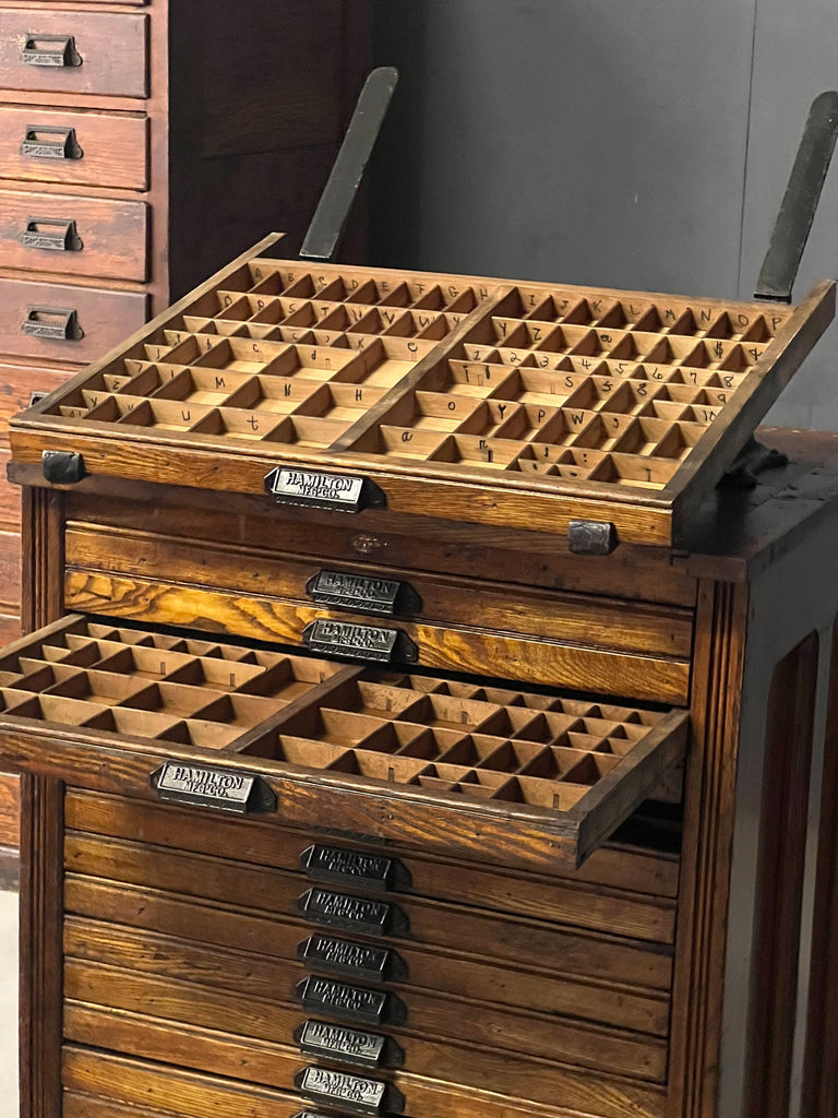 Antique Printers Cabinet, Hamilton Typeset Cabinet, Flat File Cabinet, California Case, Jewelry Storage, Art Storage