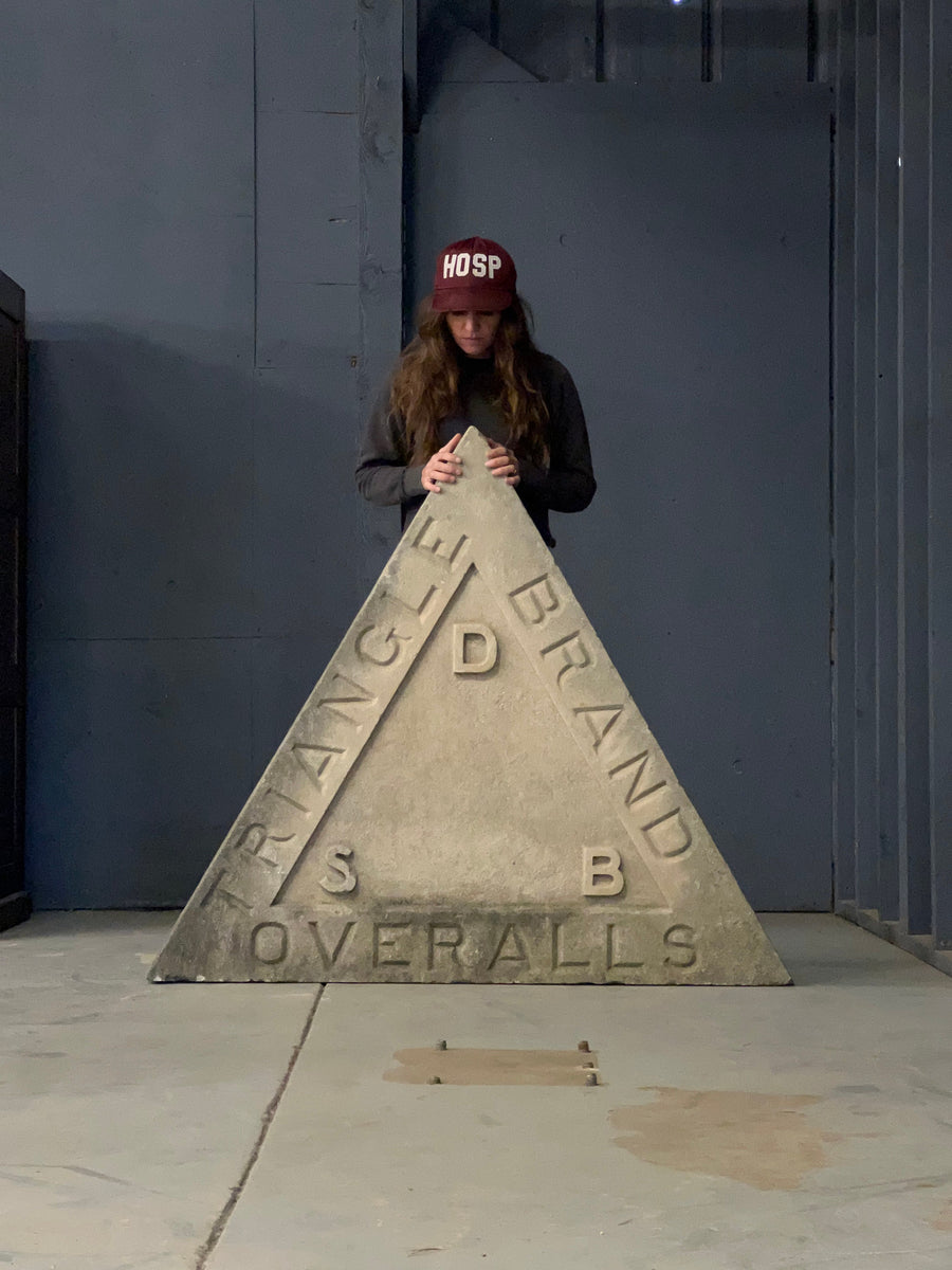 RESERVED - Large Antique Trade Sign, Triangle Brand Overalls, Antique ...