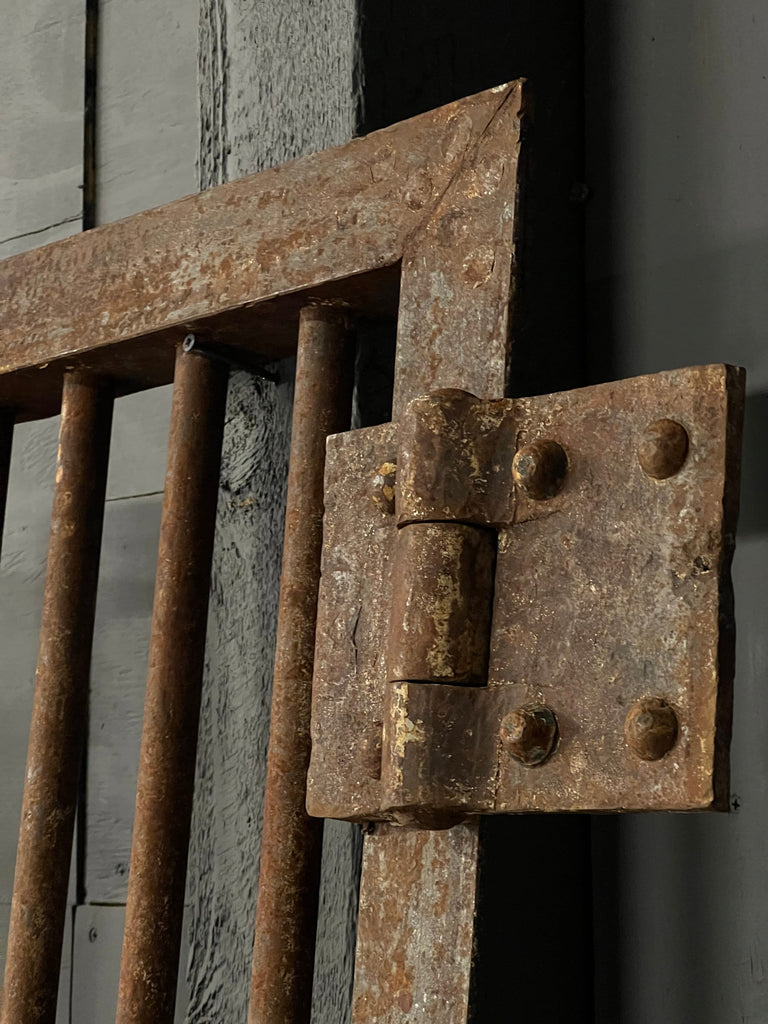 Antique Prison Cell Door, Jail Cell Door, Steel Prison Door, Iron Gates, Industrial Wall Decor, Metal Garden Decor Gate, Sliding Door