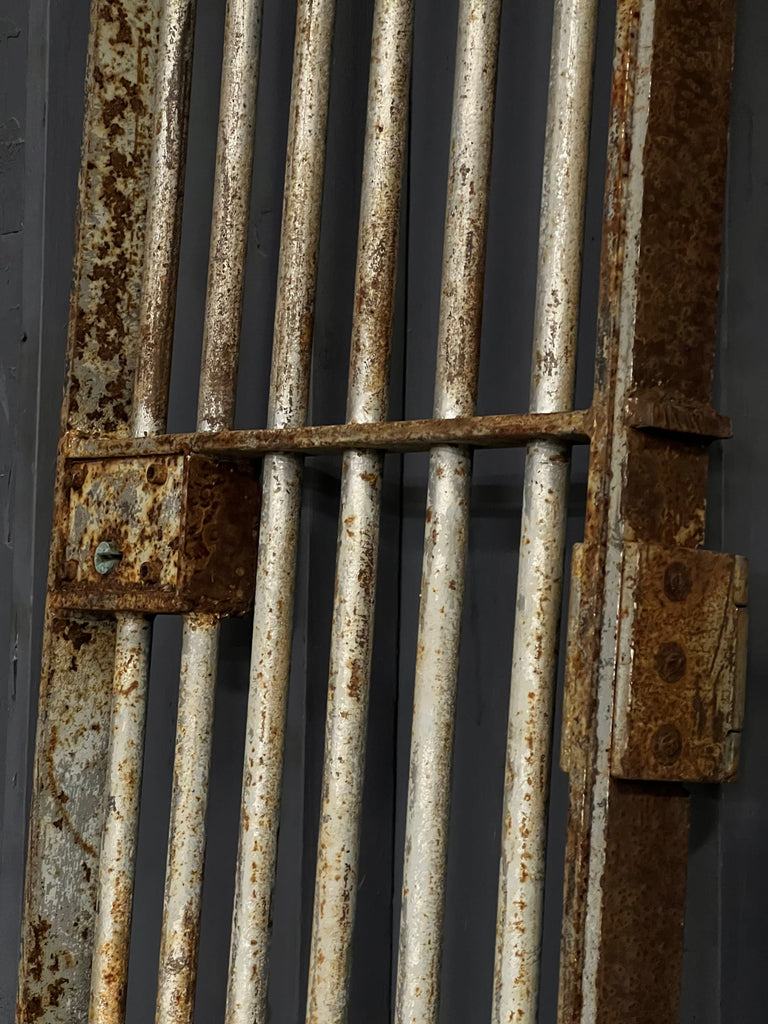 Antique Prison Cell Door, Jail Door, Iron Gates, Industrial Wall Decor, Metal Garden Decor Gate, Sliding Door