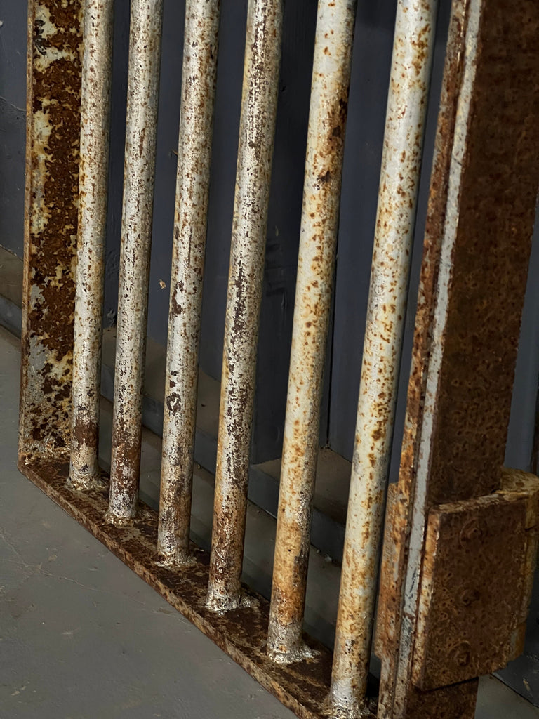 Antique Prison Cell Door, Jail Door, Iron Gates, Industrial Wall Decor, Metal Garden Decor Gate, Sliding Door