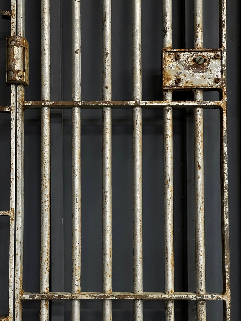 Antique Jail Door, Prison Cell Gate, Iron Gates, Industrial Wall Decor, Metal Garden Decor Gate, Sliding Door