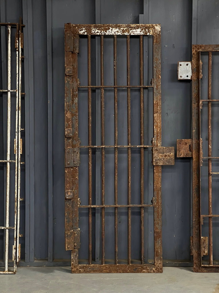 Antique Prison Cell Door, Antique Jail Door, Iron Gates, Industrial Wall Decor, Metal Garden Decor Gate, Sliding Door