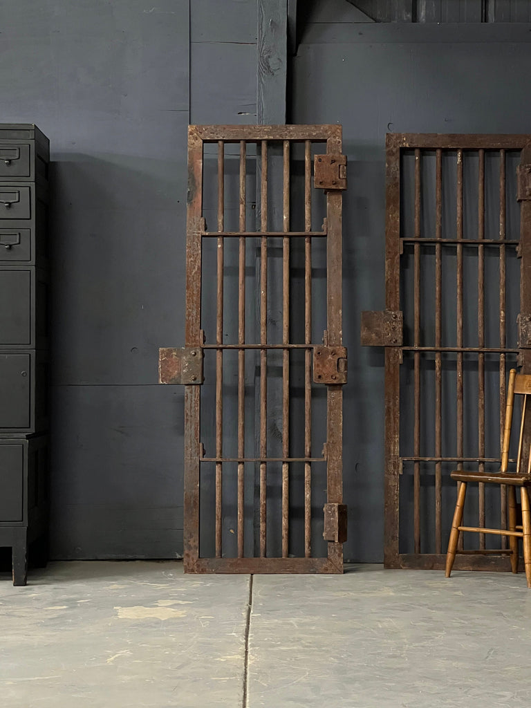 Antique Jail Cell Door, Prison Cell Door, Steel Prison Door, Iron Gates, Industrial Wall Decor, Metal Garden Decor Gate, Sliding Door