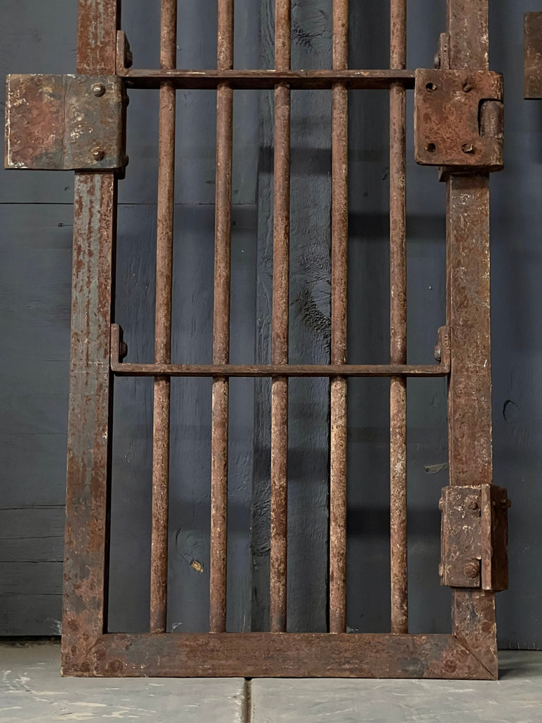 Antique Jail Cell Door, Prison Cell Door, Steel Prison Door, Iron Gates, Industrial Wall Decor, Metal Garden Decor Gate, Sliding Door
