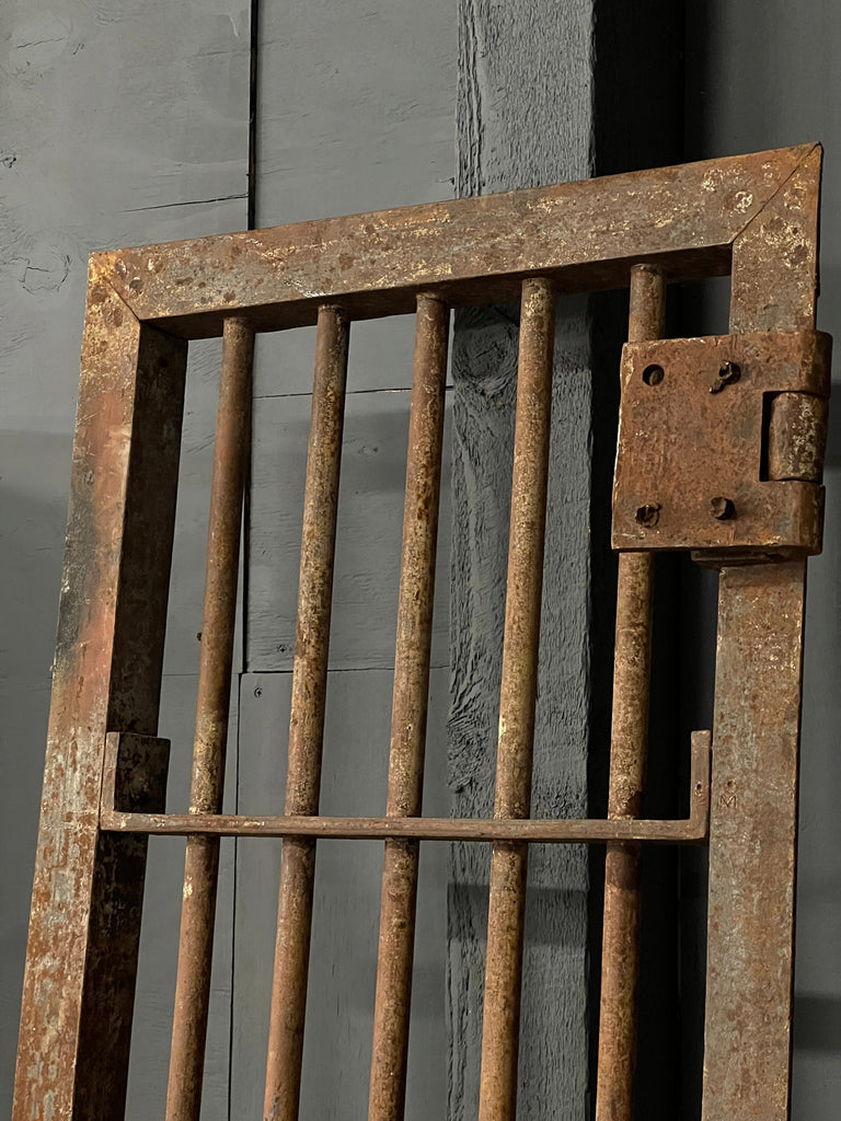 Antique Jail Cell Door, Prison Cell Door, Steel Prison Door, Iron Gates, Industrial Wall Decor, Metal Garden Decor Gate, Sliding Door