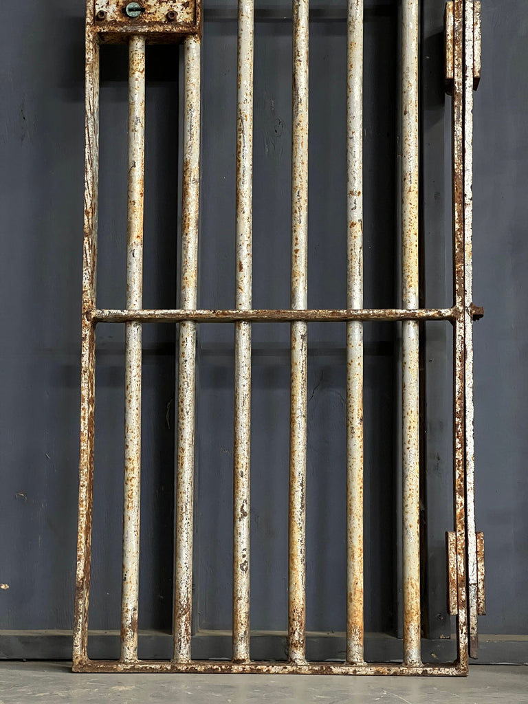Antique Prison Cell Door, Jail Door, Iron Gates, Industrial Wall Decor, Metal Garden Decor Gate, Sliding Door