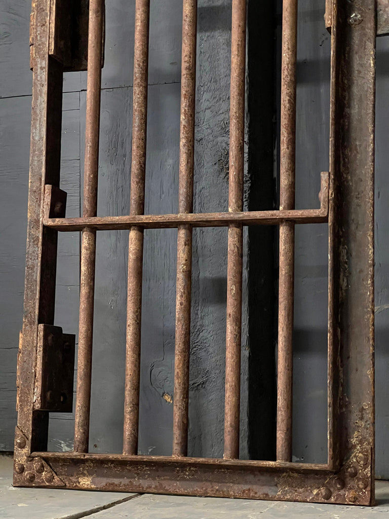 Antique Jail Cell Door, Prison Cell Door, Steel Prison Door, Iron Gates, Industrial Wall Decor, Metal Garden Decor Gate, Sliding Door