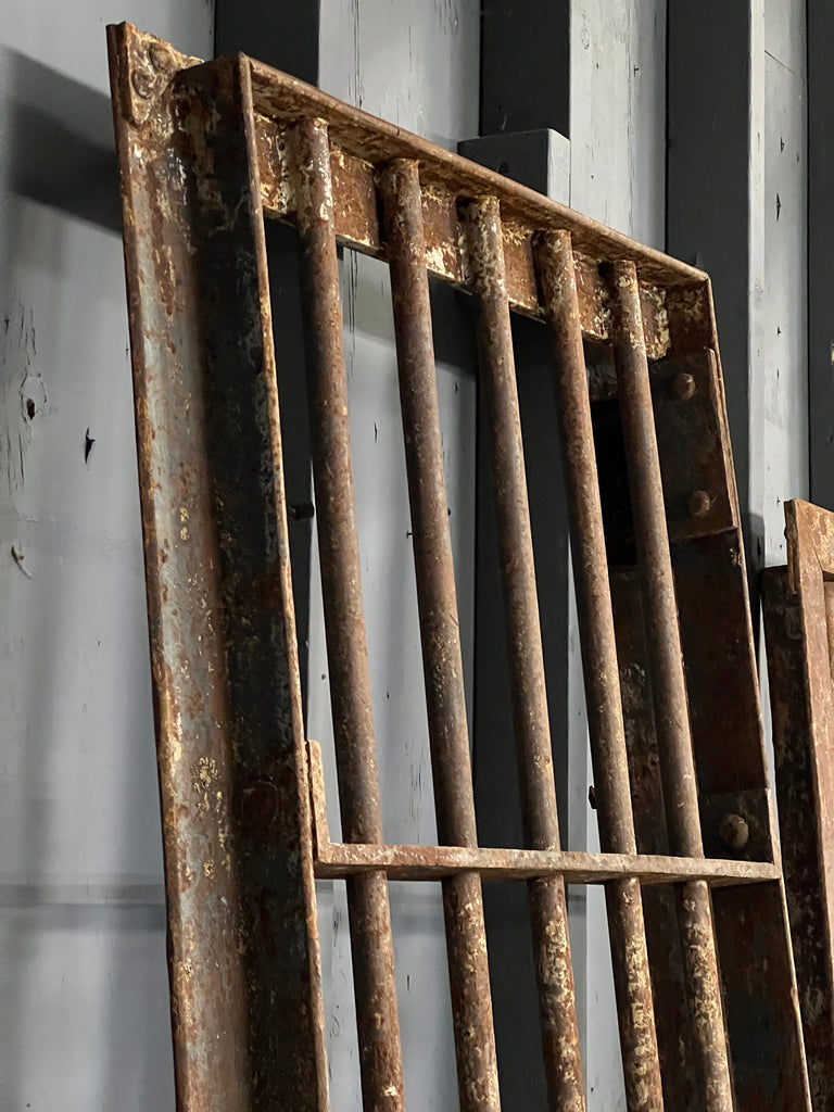 Antique Prison Cell Door, Antique Jail Door, Iron Gates, Industrial Wall Decor, Metal Garden Decor Gate, Sliding Door
