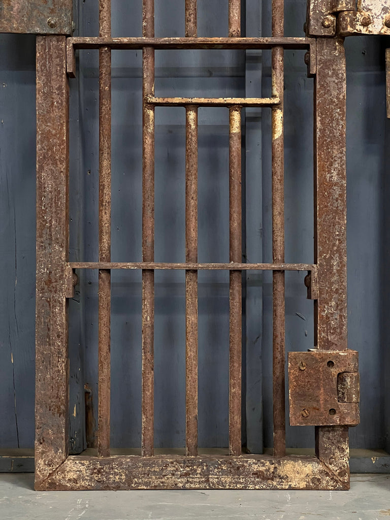 Antique Cell Door, Prison Cell Door, Jail Door, Iron Gates, Industrial Wall Decor, Metal Garden Decor Gate, Sliding Door