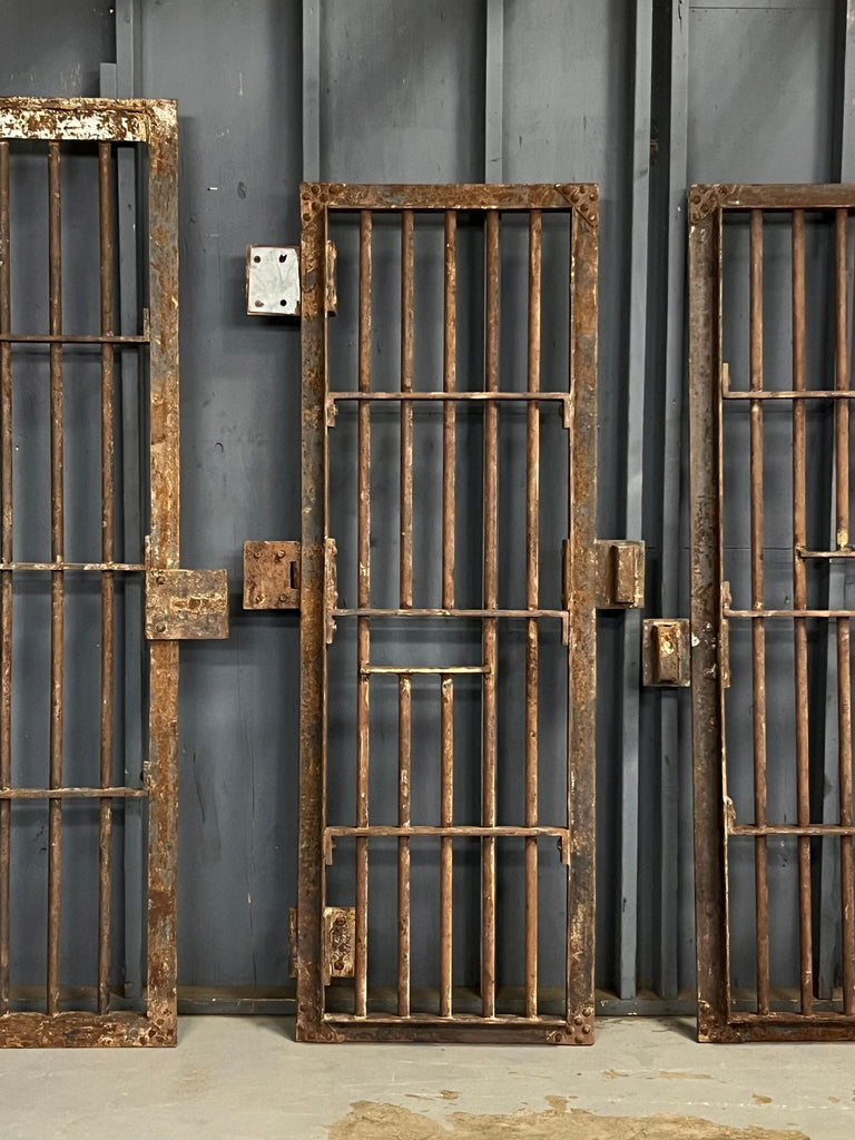 Antique Cell Door, Prison Cell Door, Jail Door, Iron Gates, Industrial Wall Decor, Metal Garden Decor Gate, Sliding Door