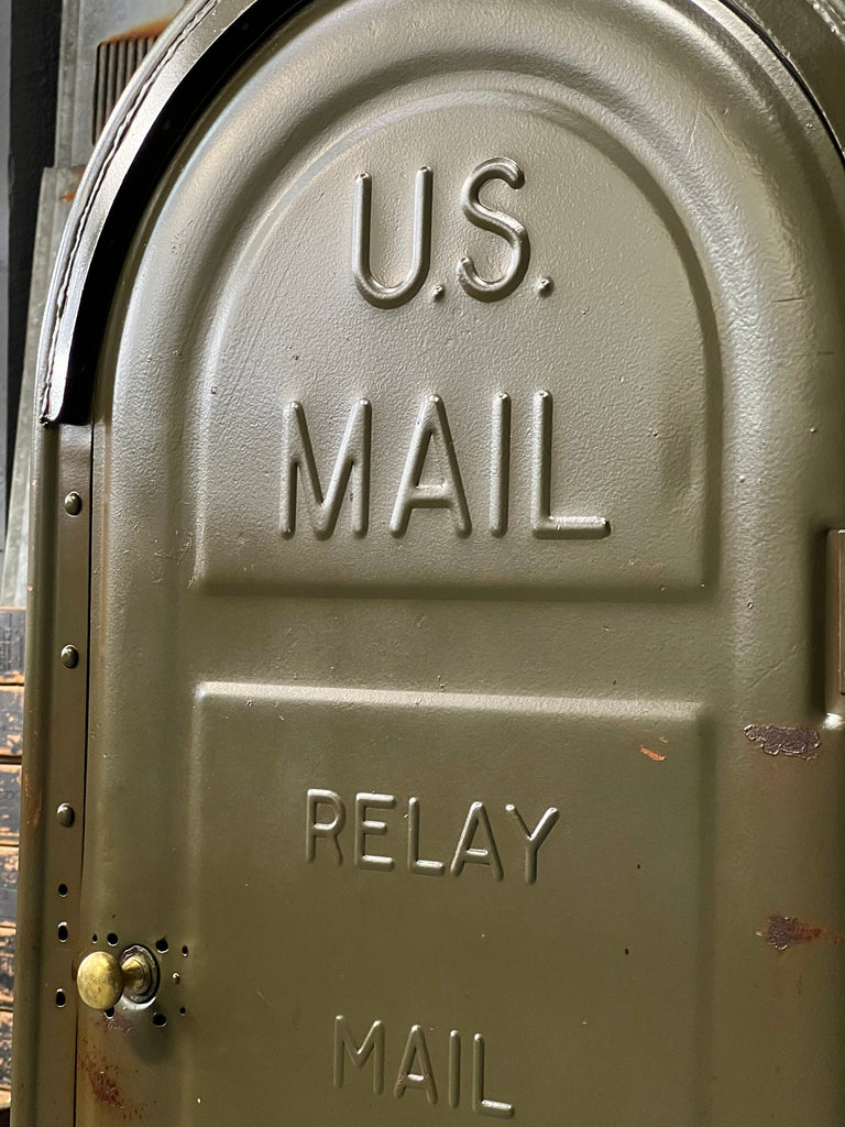 Vintage Relay Mailbox, US Mail Relay Box, Large Metal Mailbox, Vintage Post Office, Industrial Office, Industrial Storage Decor