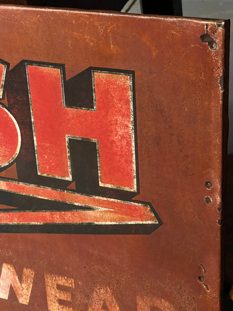 Large Vintage OshKosh B'Gosh Advertising Sign, Work Wear Advertising, Metal Clothing Sign, Vintage OshKosh Sign, Industrial Decor