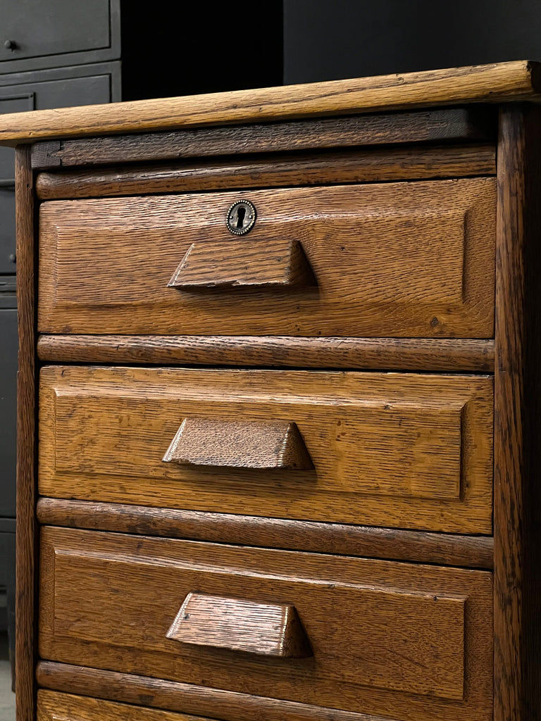 Small Antique Drawer Cabinet, Wood Side Table With Drawers, Wood Multi Drawer Cabinet, Industrial Office Furniture