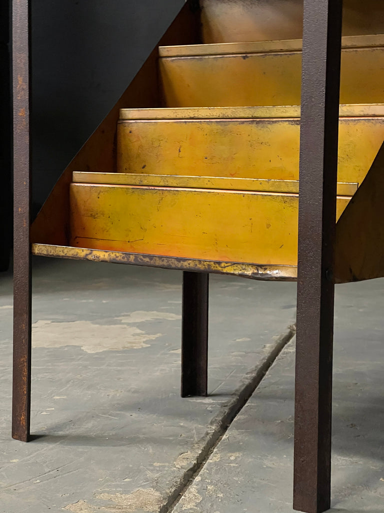 Vintage Display Shelf, Small Metal Shelving Unit, Tiered Display, Industrial Shelving Decor