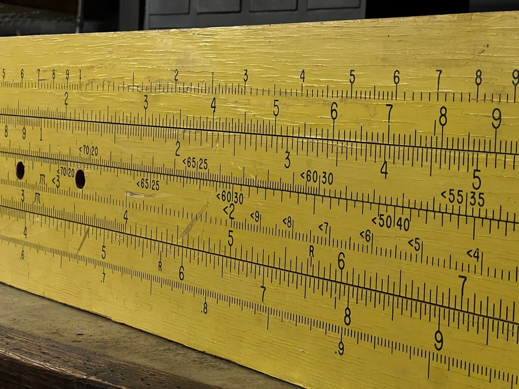 Vintage Oversized Slide Rule Display Sign, 7FT Pickett Slide Rule Teaching Aid, Hardware Store Advertising Display, Wood Ruler Sign