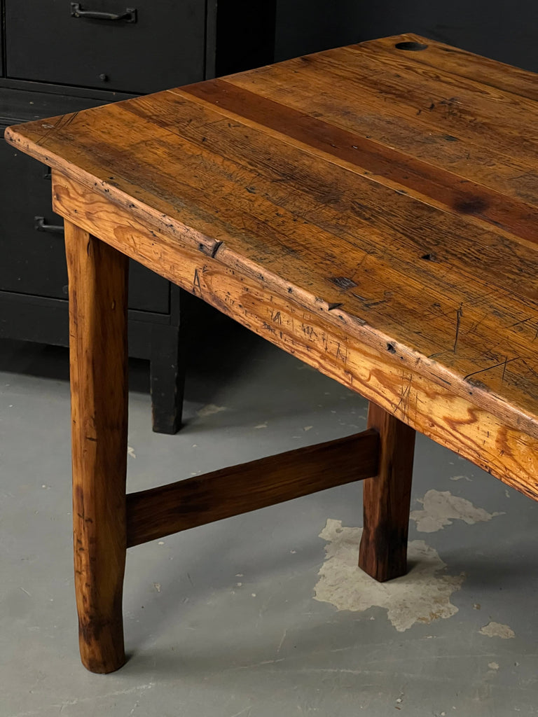 Antique Primitive Table, Primitive Wood Desk, Slant Top Schoolhouse Desk, Workbench Table, Rustic Farmhouse Table