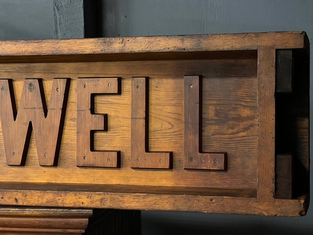 HUGE Antique Name Plate Foundry Mold, Wood Trade Sign, Filer And Stowell Milwaukee Industrial Wood Foundry Mold Sign, Industrial Decor