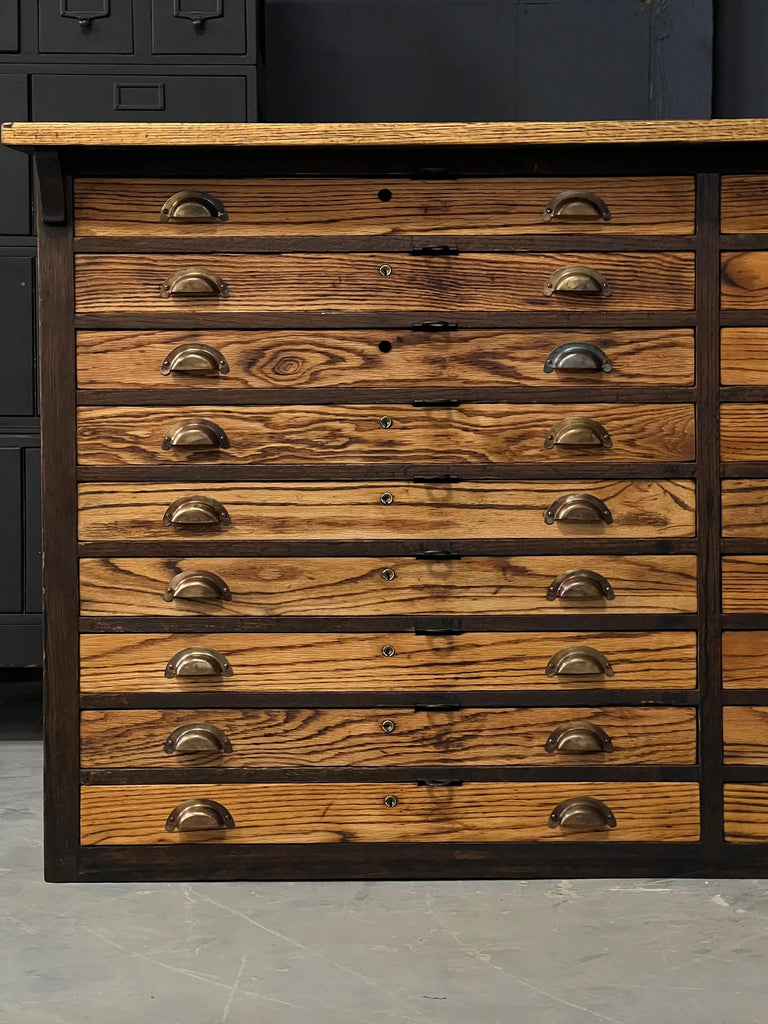 Large Antique Print Cabinet, Blueprint Cabinet, Flat File Cabinet, Antique Map Cabinet, Wood Multi Drawer Unit, Schoolhouse Cabinet