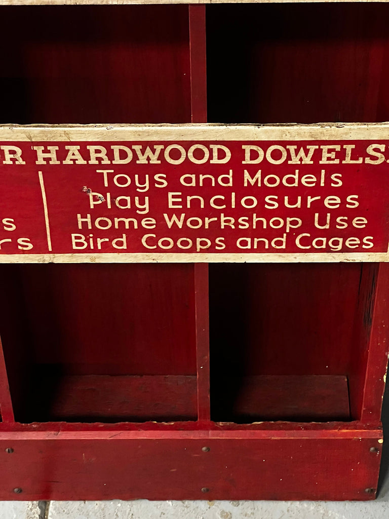 Vintage Wood Dowel Display, Master Hardwood Dowels, Hardware Store Display, Retail Display, Dowel Rack, Advertising Rack, Wood Dowel Holder